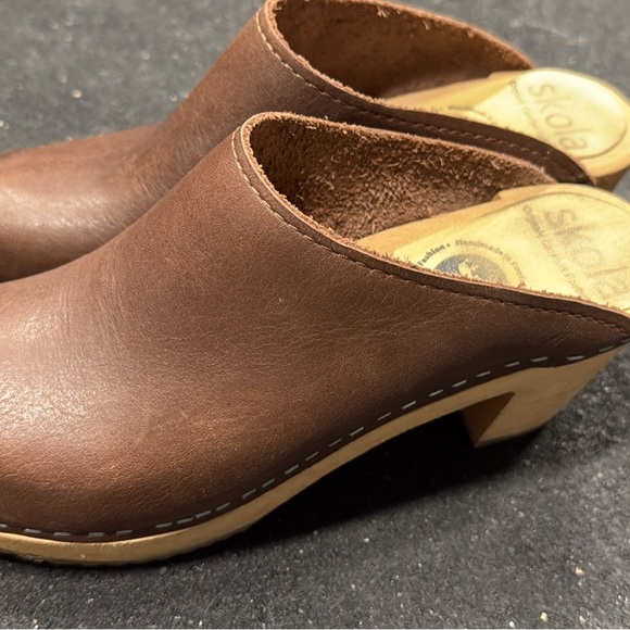 skola Shoes - Brown Leather Women's Mules